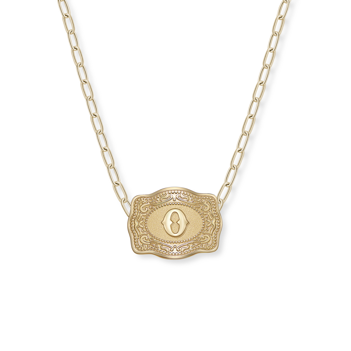 SpurWest Mini Belt Buckle Necklace (Initial) - Gold