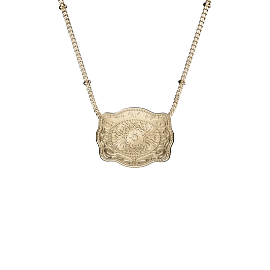 Mini Belt Buckle Necklace (Amelia Rose) - Gold