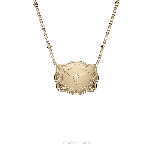 Longhorn Mini Belt Buckle Necklace