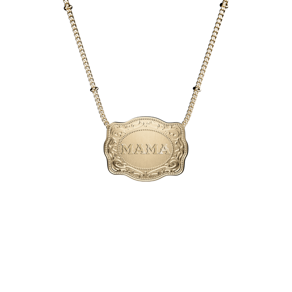 Mama Mini Belt Buckle Necklace