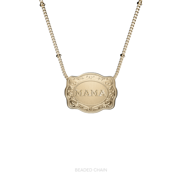 Mama Mini Belt Buckle Necklace