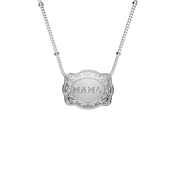 Mama Mini Belt Buckle Necklace