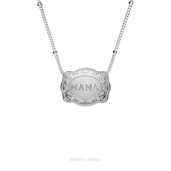 Mama Mini Belt Buckle Necklace