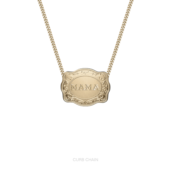 Mama Mini Belt Buckle Necklace