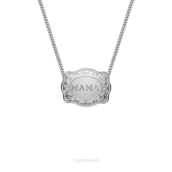 Mama Mini Belt Buckle Necklace