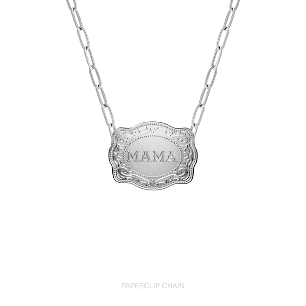 Mama Mini Belt Buckle Necklace