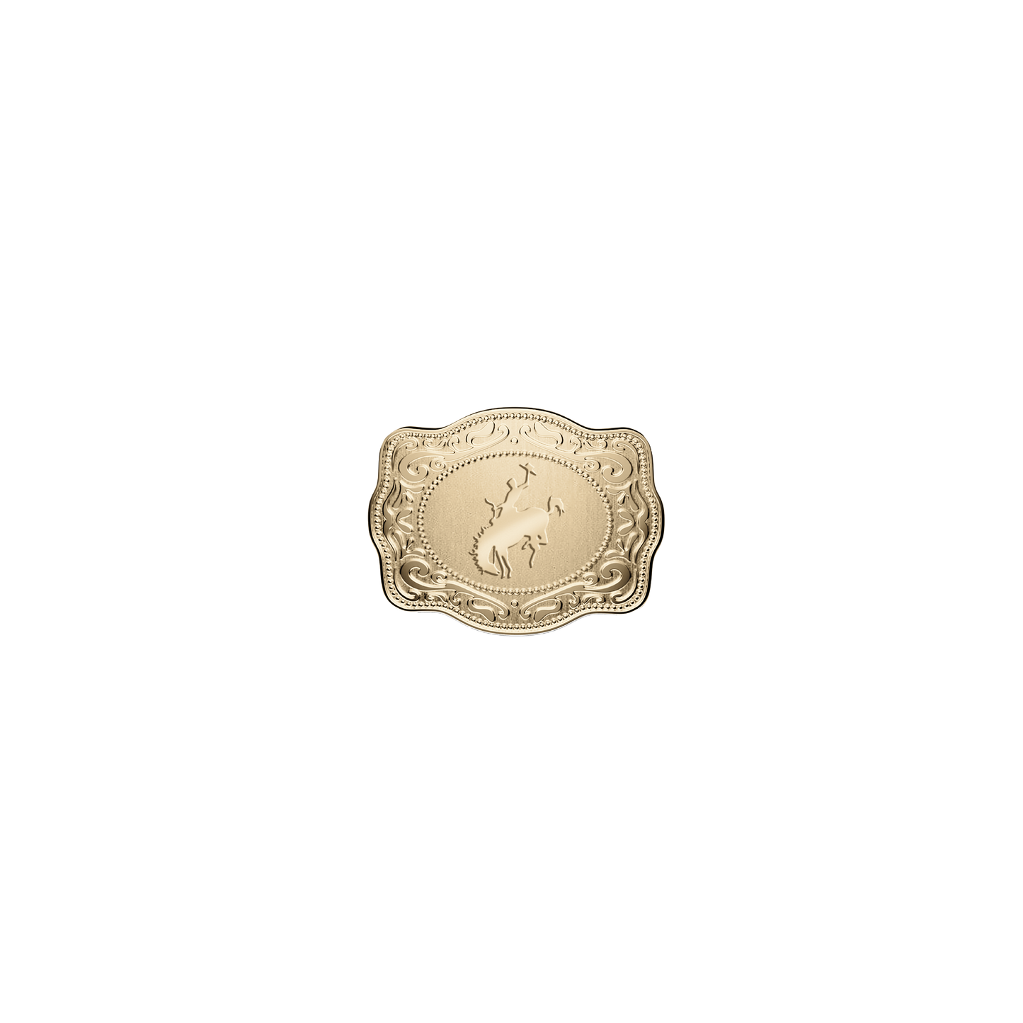 Mini Belt Buckle Ring (Bronc) - Gold