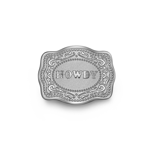 Mini Belt Buckle Ring (Howdy) - Silver