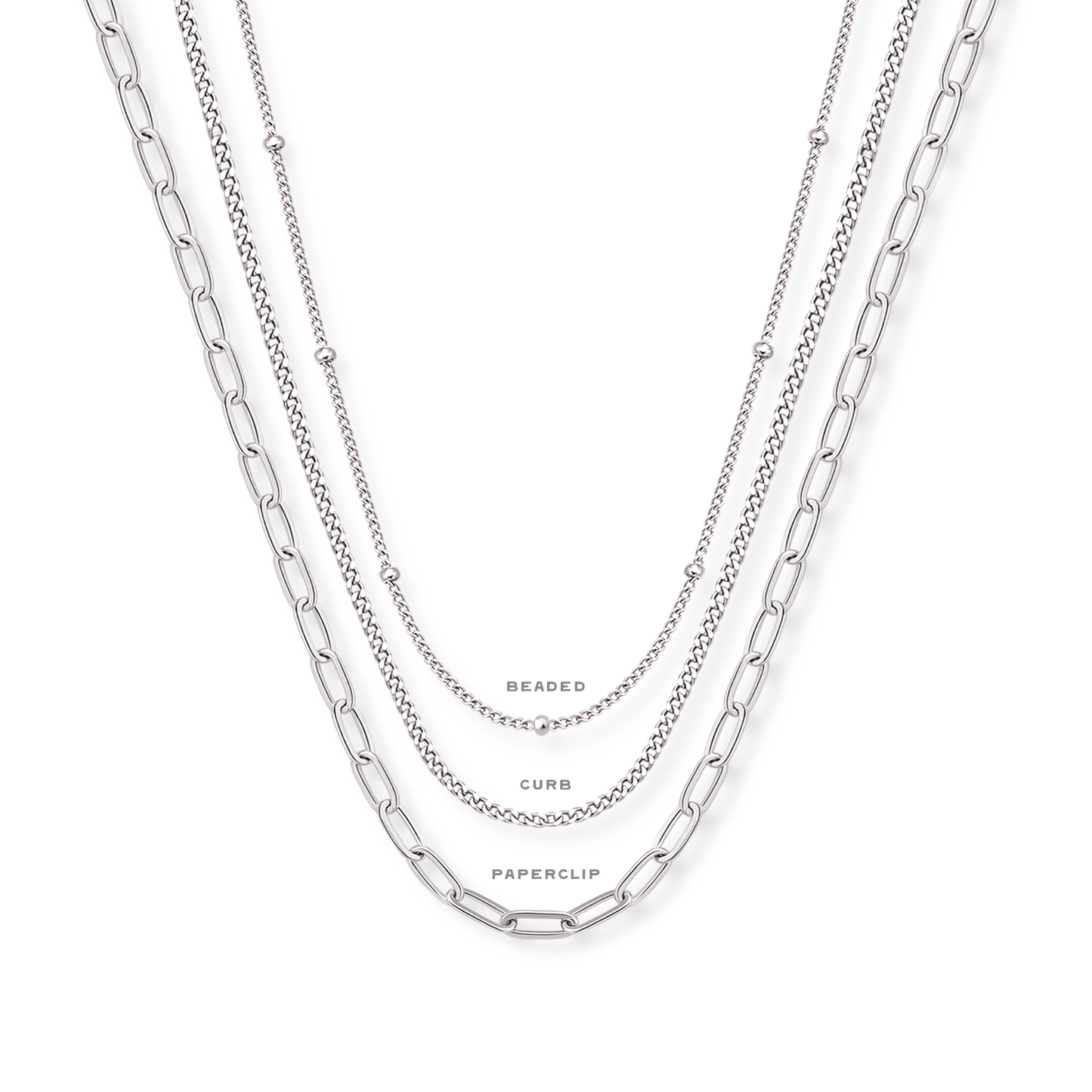 Mini Belt Buckle Necklace (Initial) - Silver