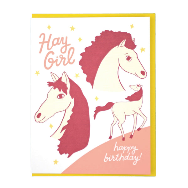 Hay Girl Birthday Card